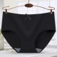 Women Simple Comfortable Panties Underwear Mid Waist Black