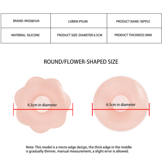 Nipple Silicone Cover Anti-Bump Chest Pads For Women - Flower Nipple Silicone Cover Anti-Bump Chest Pads For Women - Flower