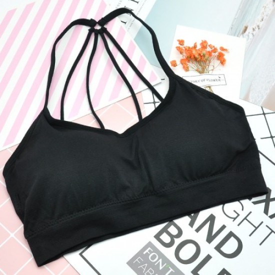 Sports Gym Bra Cross Fashion Beauty For Women Black