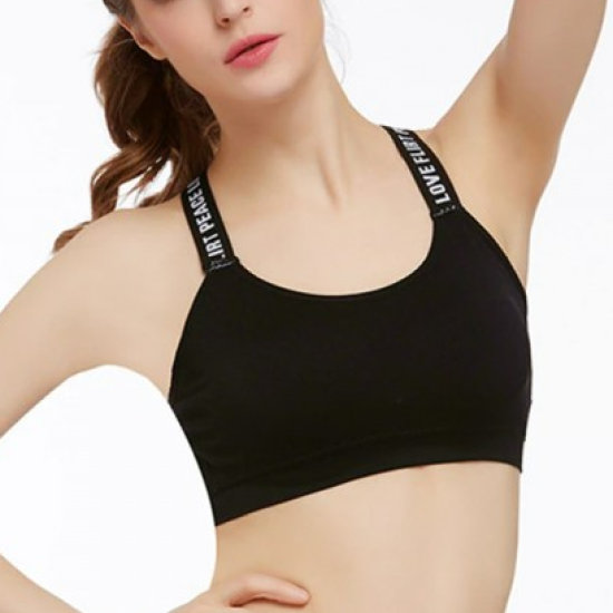 Sports Cross Beauty Bra For Women - Black