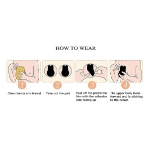 Chest Lifting Backless Push Up Silicone Adhesive Bra - Black