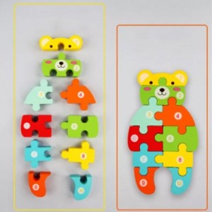 Wooden 3D Puzzles Children Game Toys - Multicolor