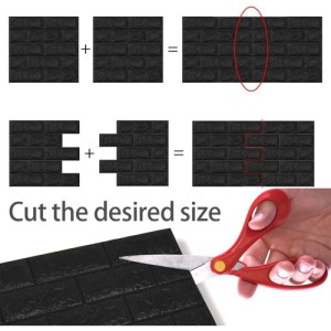 3D Wall Wallpaper Self-Adhesive 70 x 78 CM - Black 3D Wall Wallpaper Self-Adhesive 70 x 78 CM - Black