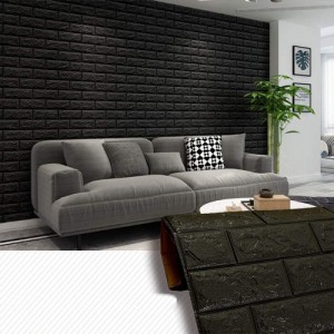 3D Wall Wallpaper Self-Adhesive 70 x 78 CM - Black