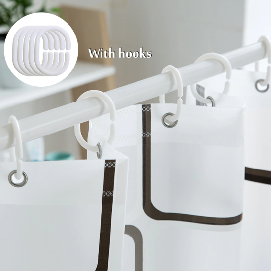 Bathroom shower partition hanging curtain 180 x 180 CM - White