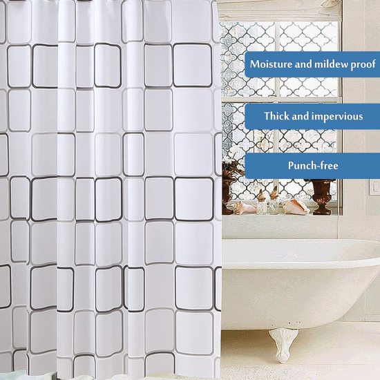 Bathroom shower partition hanging curtain 180 x 180 CM - White