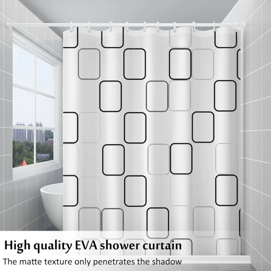Bathroom shower partition hanging curtain 180 x 180 CM - White