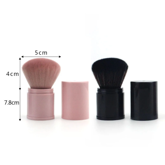 1 Pcs Makeup Brush With Cover Curved Foundation - Black