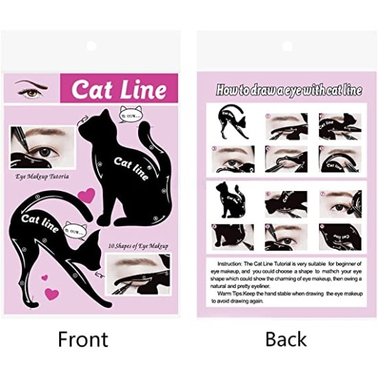  Cat Eyeliner Guides Easy Quick Makeup Tool - Black