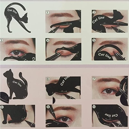  Cat Eyeliner Guides Easy Quick Makeup Tool - Black