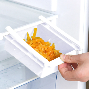 Refrigerator Space Save Organizer Storage  Slide Rack - White