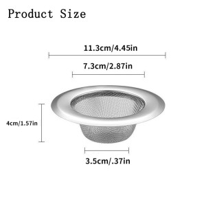 Stainless Steel Kitchen Sink Drain Strainer Basket Filter - Silver Stainless Steel Kitchen Sink Drain Strainer Basket Filter - Silver
