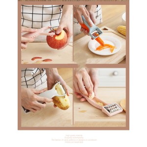 Multi Functional Fruit Vegetable Double Side Cutter - gray