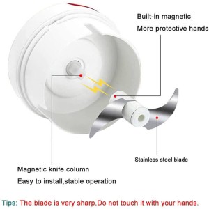 Manual Chilly Nuts Meat Garlic Onion Ginger Chopper - White Manual Chilly Nuts Meat Garlic Onion Ginger Chopper - White