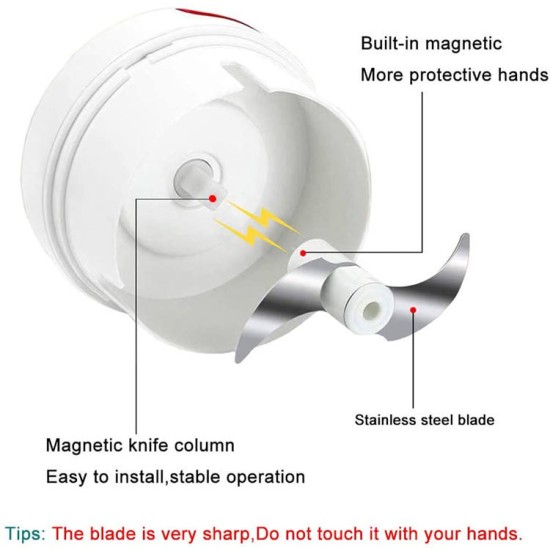 Manual Chilly Nuts Meat Garlic Onion Ginger Chopper  - White