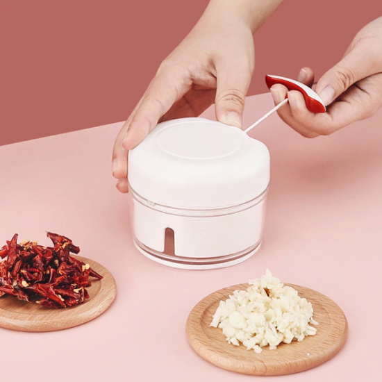Manual Chilly Nuts Meat Garlic Onion Ginger Chopper  - White