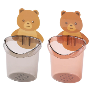 Bear Wall Mounted Toothbrush Holder Cup - Brown Bear Wall Mounted Toothbrush Holder Cup - Brown