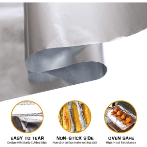 Aluminum Foil Paper Roll For Grilling Baking Roasting 3 Meter - Silver Aluminum Foil Paper Roll For Grilling Baking Roasting 3 Meter - Silver