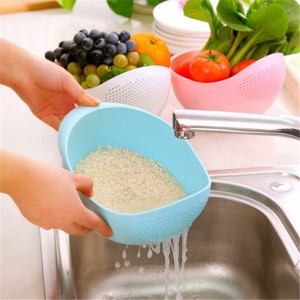 Kitchen Accessories Rice Fruit Drain Washing Bowl Basket - pink Kitchen Accessories Rice Fruit Drain Washing Bowl Basket - pink