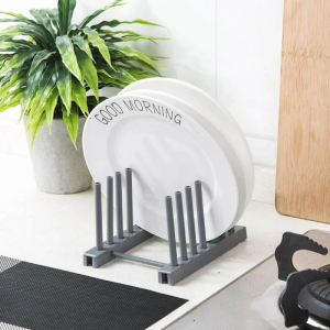 Kitchen Organizer Pot Lid Rack Holder - Gray