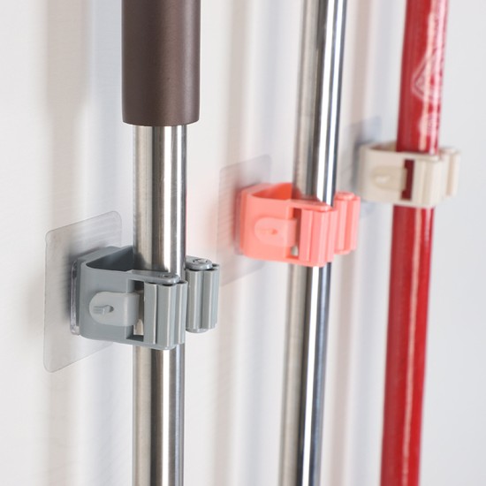 hanging mop sticky hook clip for Bathroom and Kitchen - gray