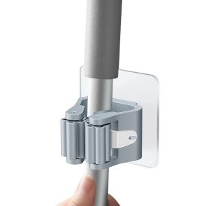 hanging mop sticky hook clip for Bathroom and Kitchen - gray