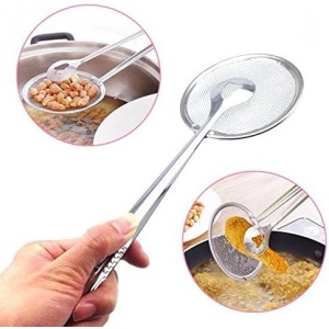 Tongs For Fry Tool 2 In 1 Kitchen Cooking - Silver Tongs For Fry Tool 2 In 1 Kitchen Cooking - Silver