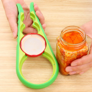 4 in 1 Multi Function Jar Can Bottle Opener Anti-skid with Silicone Handle