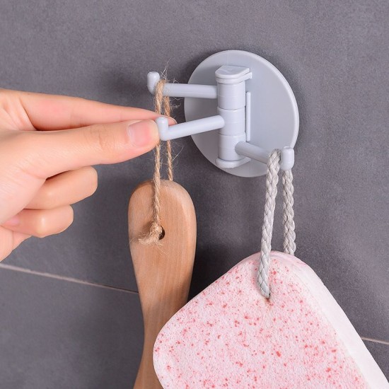 Multi Functional  3 Branch Rotating Wall Hook - light Gray