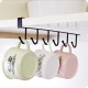 Iron Kitchen Storage Racks Holders 6 Hooks Single Row Hanger - black