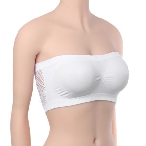 New Breathable Mesh Tube Bra Strapless Crop Top - White New Breathable Mesh Tube Bra Strapless Crop Top - White