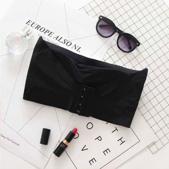 Strapless High Quality Comfortable Wear Push Up Bra -  Black