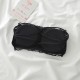Ladies Breathable Crop Top Strapless Bra - Black