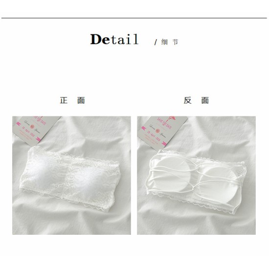 Ladies Breathable Crop Top Strapless Bra - White Ladies Breathable Crop Top Strapless Bra - White
