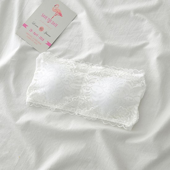 Ladies Breathable Crop Top Strapless Bra - White Ladies Breathable Crop Top Strapless Bra - White