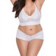 Two Piece Lingerie Set Women Lace See-Through - White Two Piece Lingerie Set Women Lace See-Through - White