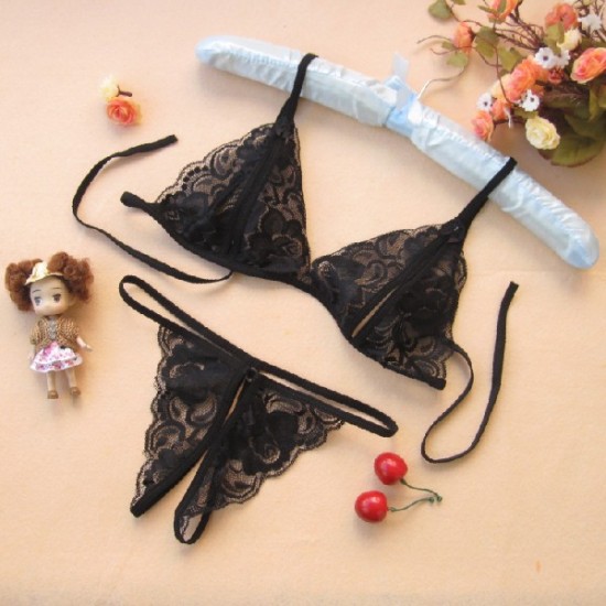 Women Lace Lingerie Nightwear Set - Black Women Lace Lingerie Nightwear Set - Black