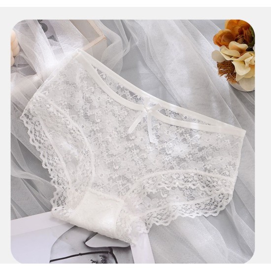 Women Lace Underwear Panties Cotton Comfort - White