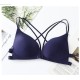 Backless Bra Lace Deep V Low Back Bralette Thin Cup - Blue
