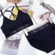 2PCS Beauty Back Sports Set Female - Black