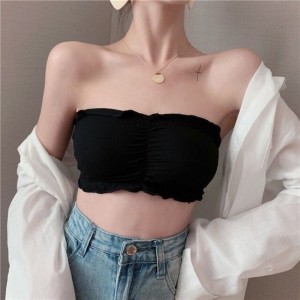 Lingerie Sport Backless Strapless Top Bra  - Black