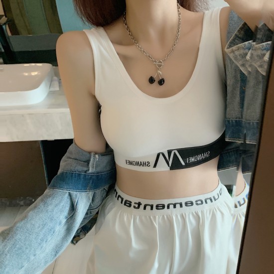 U-Shape Back Borders Sports Women Bra - White U-Shape Back Borders Sports Women Bra - White