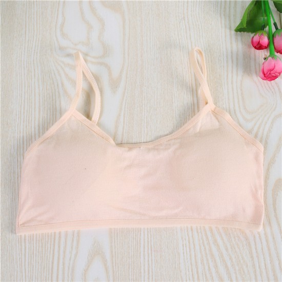 Girls Bra Straps Pure Cotton Vests - Peach