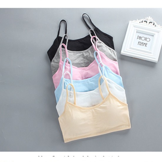 Girls Bra Straps Pure Cotton Vests - Peach