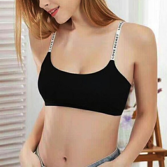Seamless Bras Detachable Padded Sling Cotton - Black Seamless Bras Detachable Padded Sling Cotton - Black