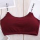 Seamless Bras Detachable Padded Sling Cotton - Wine Red