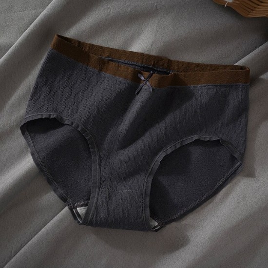 New Color Contrast Women Triangle Underwear Traceless - Black