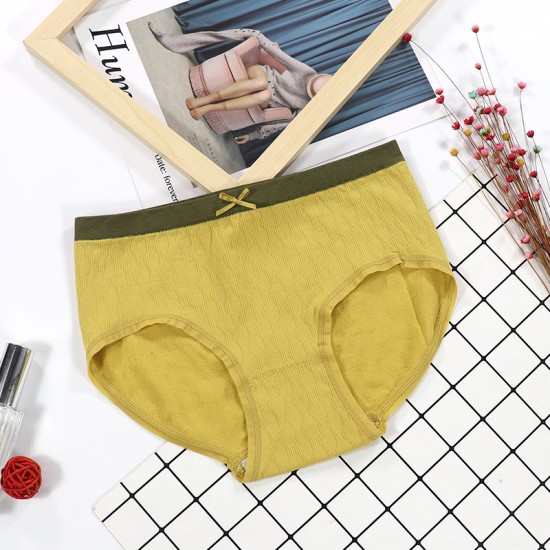 New Color Contrast Women Triangle Underwear Traceless - Yellow