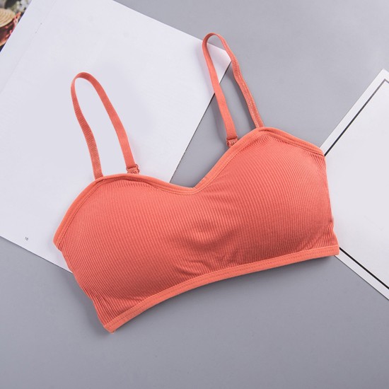 Woman Seamless Bras Vest Thread Beautiful Back - Peach