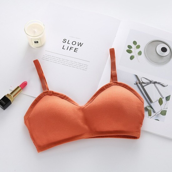 Woman Seamless Bras Vest Thread Beautiful Back - Peach